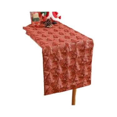 Imagem de Caminho De Mesa Verde 3D Para Árvore De Natal, Com Lantejoulas Espessa