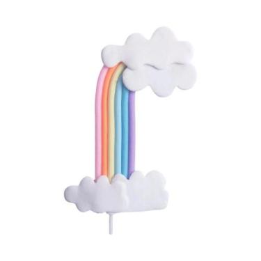 Imagem de Topo De Bolo De Unicórnio Com Arco-íris Para Meninas, 9 Peças, Decoraç