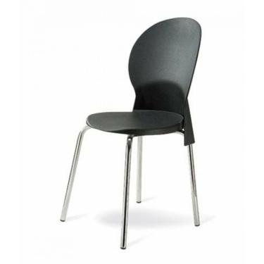 Imagem de Cadeira Base Cromada Linha Polipropileno Milano Preto