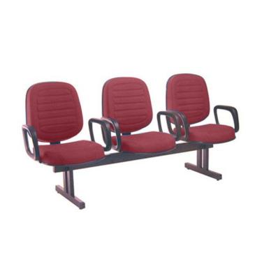 Imagem de Cadeira Em Longarina Com 03 Lugares Linha Blenda Vermelho