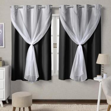 Imagem de Cortinas Blackout Com Voil Quarto Sala 2,80x1,60 Envio Imediato - Feff