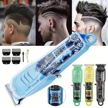 Imagem de Super Máquina Profissional com visor digital de bateria corte de cabel