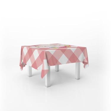 Imagem de Toalha De Mesa Quadrada Infantil Tecido Oxford Pic Nic Xadrez - 140x14