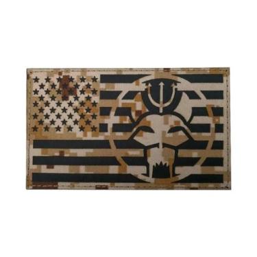 Imagem de Patch Refletivo Com Cabeça De Gato E Tridente Da Bandeira Dos EUA Em C