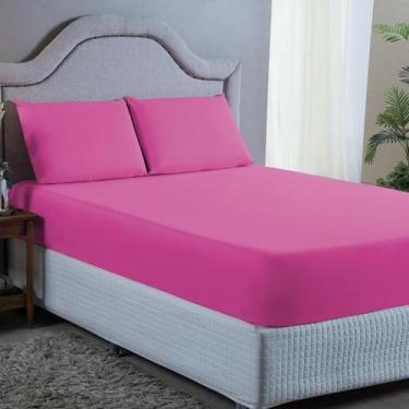Imagem de Jogo de Cama Queen 3 pç Premium Micro Percal 400 Fios Pink - Bordando 