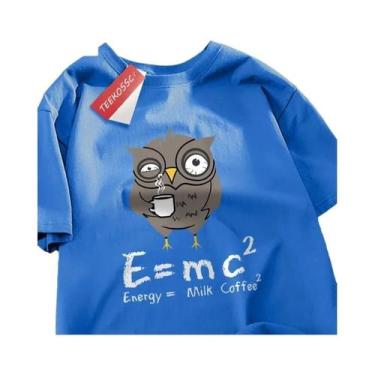 Imagem de Camiseta Masculina Oversize De Algodão Com Estampa De Café E Leite, Es