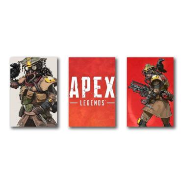 Imagem de Kit 3 Placas Decorativas Apex Legends Jogo Eletrônico