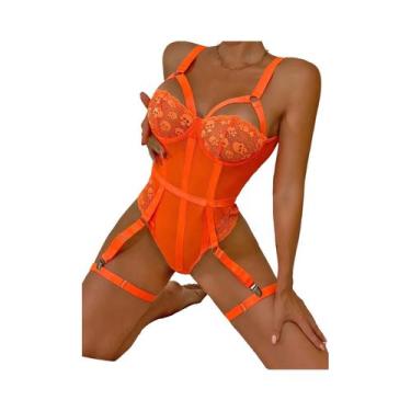 Imagem de Conjunto De Lingerie Sexy Feminina Com Renda, Sutiã Com Aro E Tanga - 