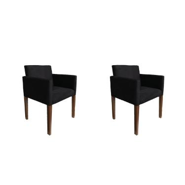 Imagem de Kit 2 Poltronas Nina Para Escritório Sala De Recepção Suede Preto Rud House