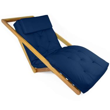 Imagem de Poltrona Reclinável New York Acquablock Azul R9 Design Futon
