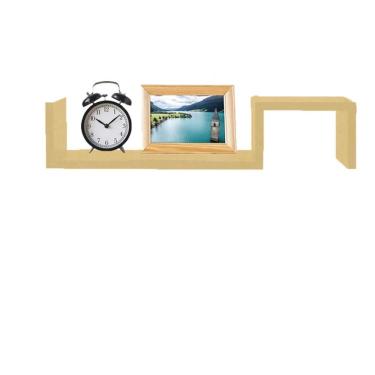 Imagem de Prateleira Zig Zag Trovarelli Natural [F031] em MDF 100% de Reflorestamento com Acabame...