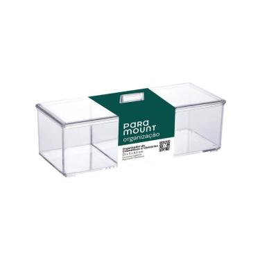 Imagem de Organizador de Cosméticos Elegance 1198 com Divisórias e Tampa para Maquiagem e Acessórios Transparente