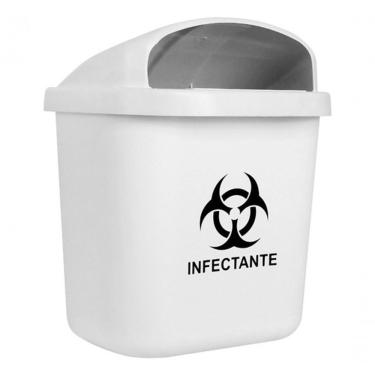 Imagem de Lixeira Seletiva Individual Fixa no Poste Ou Parede 40L Polipropileno com Fechadura e Apagador de Cigarros