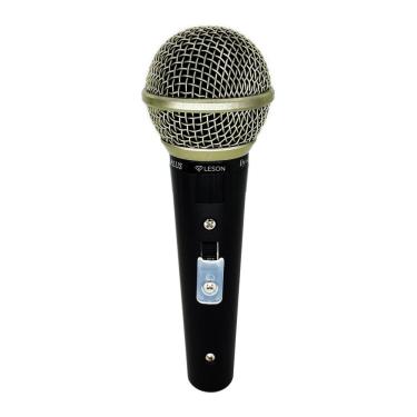 Imagem de Microfone SM58 P4 para Locução e Canto com Resposta Metálica de médio-agudos Pronunciados Preto Brilhante Leson