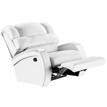 Imagem de Poltrona Do Papai Reclinável Kalie Manual Gatilho Fh9 Pu Branco - Mpozenato
