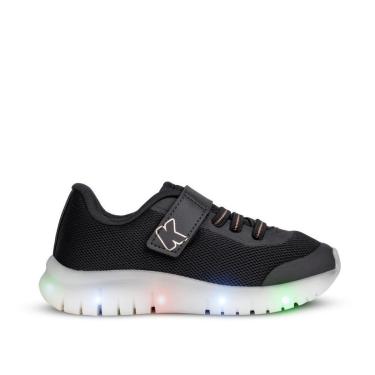 Imagem de Tênis Infantil Menino Kidy Light Fun Preto e Bronze Pisca-Pisca e Velcro-Masculino