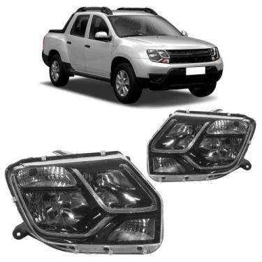 Imagem de Farol Dianteiro Duster Oroch 2016 A 2017 Máscara Negra - Automotive Im