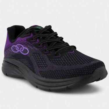Imagem de Tênis Olympikus Index 3 Feminino - Preto e Roxo - 35, 35