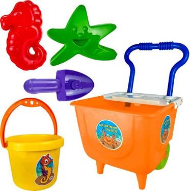Imagem de Carrinho De Praia Grande Com Acessórios - Tilin Brinquedos, Laranja