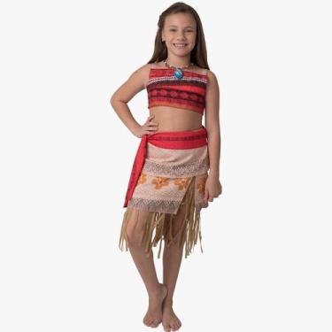 Imagem de Fantasia Infantil Moana Princesa Luxo Com Colar - Global Fantasias / R
