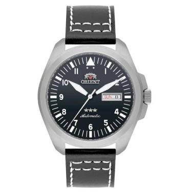 Imagem de Relógio Masculino Orient Automático 3 Estrela Preto Exclusivo, Prata