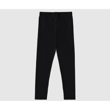 Imagem de Calça Legging Cotton Flanelada Infantil Feminina Malwee Kids, Preto, 2