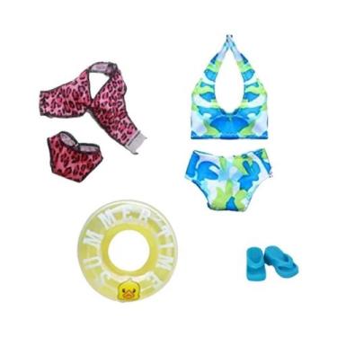 Imagem de Conjunto De Roupa De Banho De Verão Para Boneca De 30cm, 4 Peças: Biqu