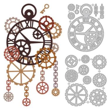 Imagem de Matrizes de Corte DELORIGIN Engrenagem Relógio em Aço Carbono, 2 peças