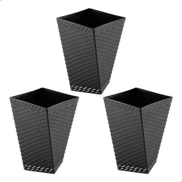 Imagem de Kit 3 Vaso de Mesa Twister 1 Litro 15x14x9cm Em Plástico Resistente - 