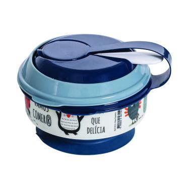 Imagem de Pote Papinha Plasútil com Amassador Decorado Menino 300ml