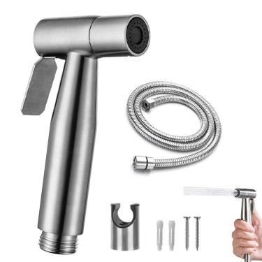 Imagem de Ducha Higienica Chuveirinho Casa Banheiro Box Lavabo Mangueira Flexivel Privada Suporte Higienizaçao Resistente