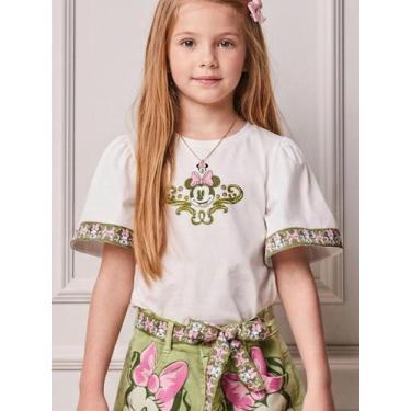 Imagem de Blusa Manga Evasê Faixas Minnie Forest Animê, Perola, 14