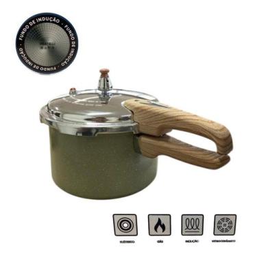 Imagem de Panela de Pressão Max Chef Wood 4,2L Indução Alumínio Revestimento Ant