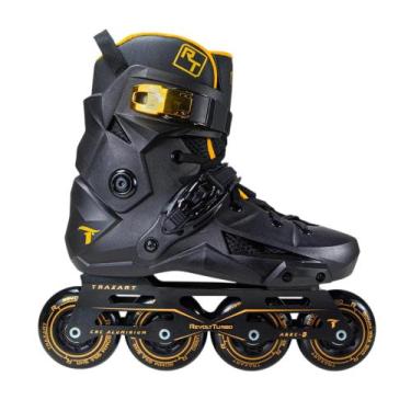 Imagem de Patins Inline Traxart Revolt Turbo Freestyle Hardboot ABEC9 Cromo Pret
