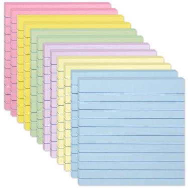 Imagem de Blocos de Notas Autoadesivas HCTBN 12 Unidades 10x10 cm Cores Pastel