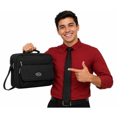 Imagem de Pasta Executiva Transversal Masculina para Notebook 15 cor:preta - Den