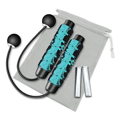 Imagem de Redify Corda de pular sem fio ponderada para fitness [adequada para diferentes idades e níveis] Corda de pular sem corda para treinamento MMA WOD de boxe, corpo de praia de corda BOD MBF, corda de alta velocidade pular para espaço estreito
