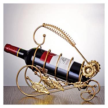 Imagem de Suporte de garrafa de vinho para bancada de vinho, suporte de garrafa de vinho de ferro forjado, perfeito para decoração de casa e armazenamento de cozinha, rack empilhável de vinho (cor: B)