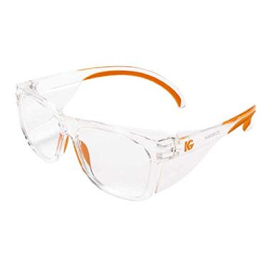 Imagem de KleenGuard™ Proteção ocular V30 Maverick (49301), com revestimento antiembaçamento KleenVision™, lentes transparentes, armação transparente com pontas laranja (Qtd. 1)