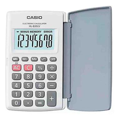 Imagem de Calculadora De Bolso Com Tampa Hl-820Lv Branca