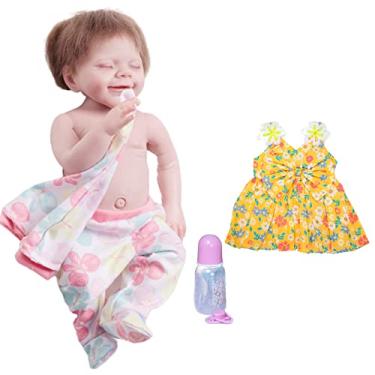Imagem de Boneca Reborn Original,bebe Reborn Silicone,de Corpo Inteiro De Vinil Macio E Silicone De 22 Polegadas Bebe Adormecidas Reborn Silicone Realista 6 Tipos De Roupas,Conjunto de roupas 1,Menino