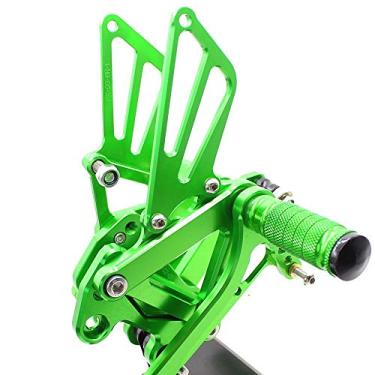 Imagem de Pegadores traseiros para motocicleta da Krace, conjunto traseiro de apoio para os pés, pedais para câmbio de freio totalmente ajustáveis, para pés para Kawasaki Ninja ZX6R ZX9R 1999-2002 ZZR600 05-08