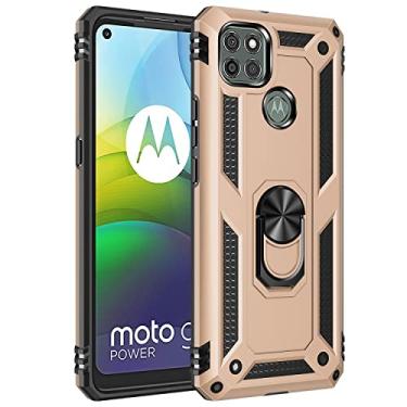 Imagem de Capa ultrafina para Motorola Moto G9 Power Case celular com suporte de anel magnético, proteção resistente à prova de choque para Motorola Moto G9 Power Phone Back Cover (Cor: Ouro)