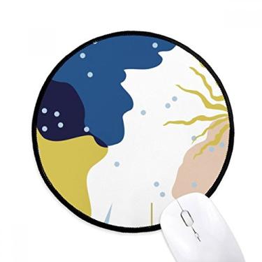 Imagem de Mouse pad de arte abstrata azul branco para computador