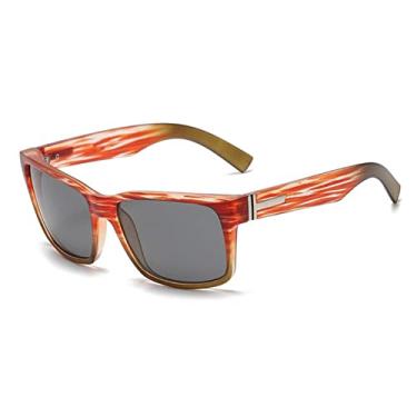 Imagem de Óculos de sol espelhados polarizados moda moldura grande vintage quadrado esporte ao ar livre ciclismo óculos de sol para homens, C1 laranja vermelho preto, polarizado