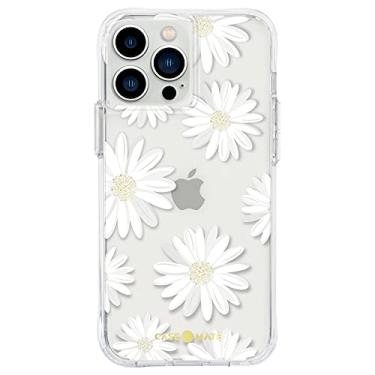 Imagem de Case-Mate - Impressões resistentes – Capa para iPhone 13 Pro Max – Detalhes em folha dourada – Proteção contra quedas de 3 metros – Margaridas com glitter