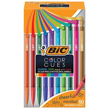 Imagem de BIC Conjunto de lapiseira Color Cues, pacote com 60 unidades, preto, lápis de cor divertidos para escola, perfeito para material escolar