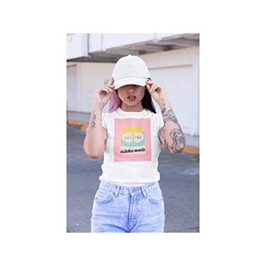 Imagem de Baby Look Estampada Meu Corpo Minha Mente Branca Tamanho P