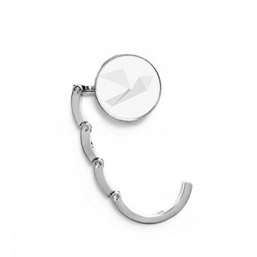 Imagem de Gancho de mesa com padrão de pombo branco abstrato Origami com fecho decorativo dobrável