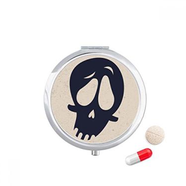 Imagem de Caixa de comprimidos de caveira torcida Dia das Bruxas, caixa de armazenamento de remédios